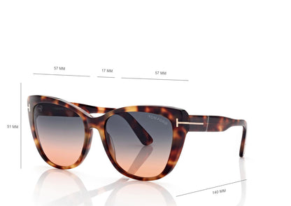 TOM FORD NORA Gradient Cat Eye SUNGLASSES