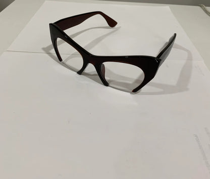 Cat Eyeglasses Frame, Black Retro Square
