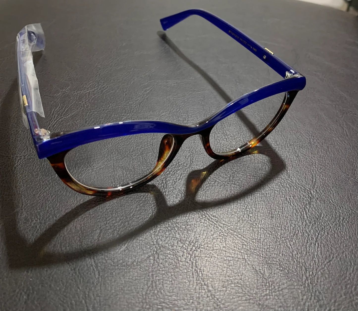 Blue Leopard Chic Cat Eye Round Stylish eyeglasses frame