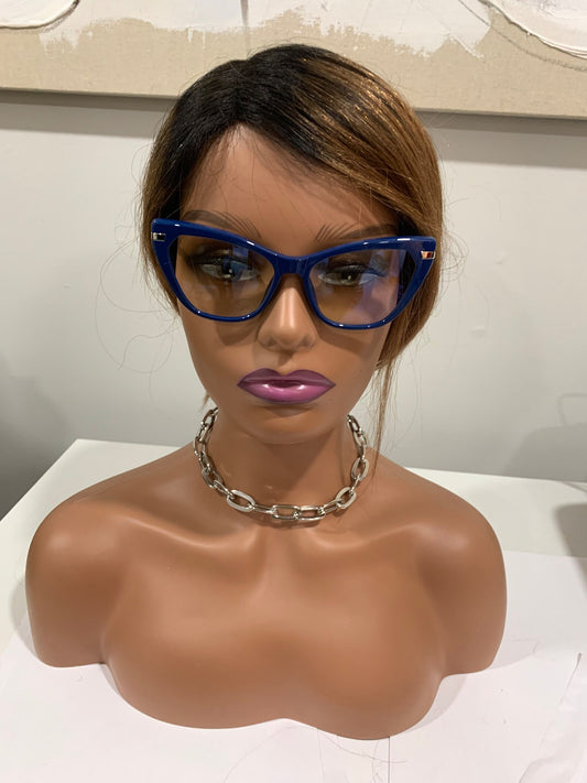 Stylish Blue Unisex Cat Eyeglasses, Spectacle frame