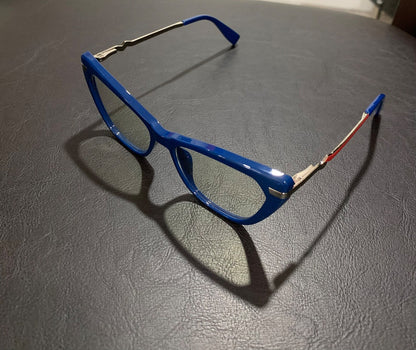 Stylish Blue Unisex Cat Eyeglasses, Spectacle frame